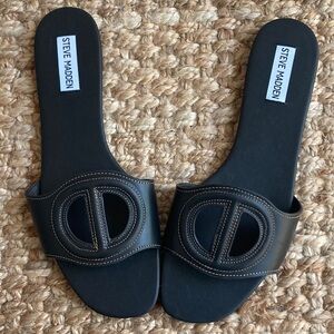 New: Steve Madden Kylah. Black Leather. Size 10